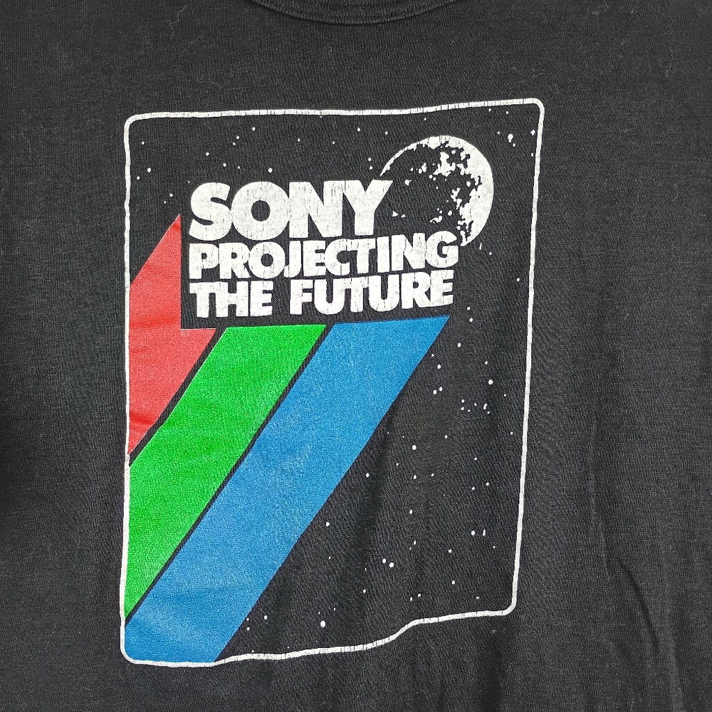 DG Sportswear XL black Vintage 90s Sony T-shirt Sony Projecting the Future short - Picture 2 of 10